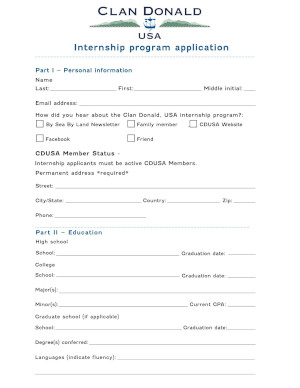 CDUSA Internship Program Application